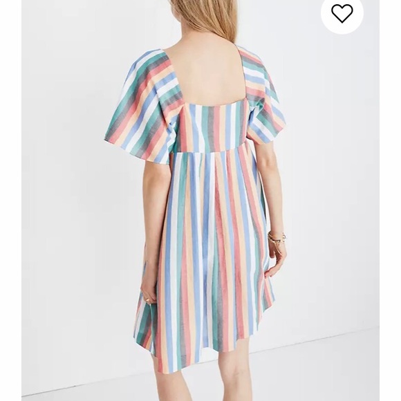 Madewell Square Neck Mini Dress in Festival Stripe - Picture 4 of 10